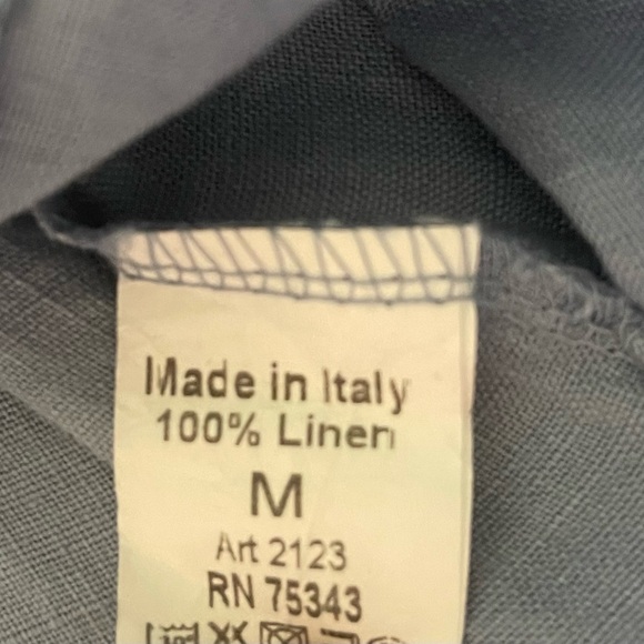 Terzo Millennio Blue Linen Sleeveless Tie Back Ruffles Dress Women’s Medium - Picture 7 of 11